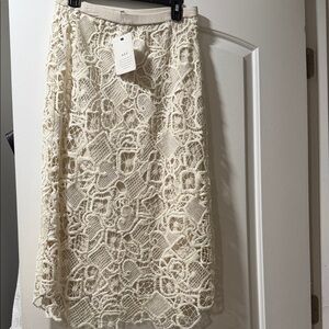 A.L.C. Cream Crochet Midi Skirt